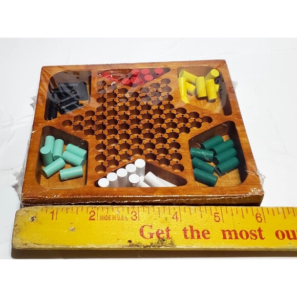 Sealed Wooden Chinese Checkers Game | 5x6 Travel Size | Retro Board Fun** - Picture 9 of 11